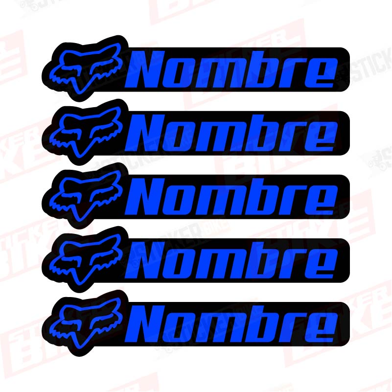 Sticker nic personalizado Fox Racing azul