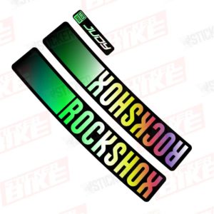 Sticker Rockshox Judy 2021 tornasol holográfico cromo