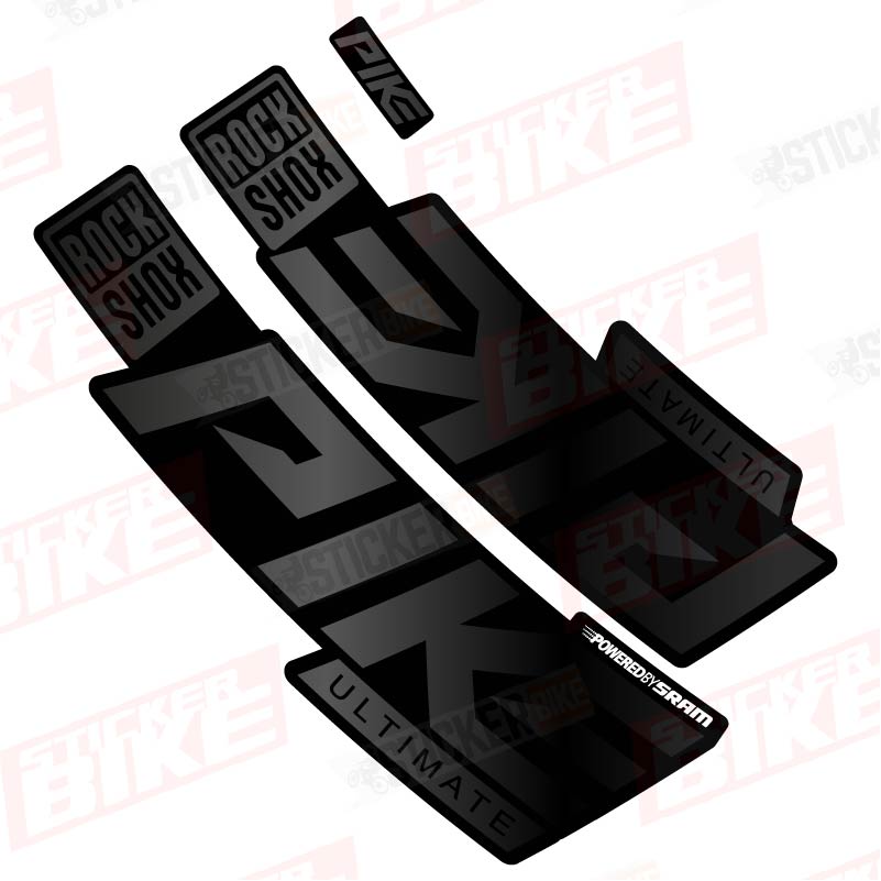 Sticker Rockshox Pike 2020 Ultimate negro stealth