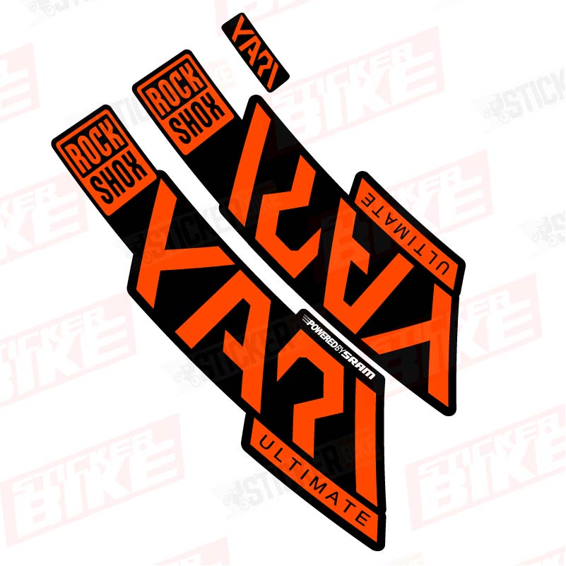 Sticker Rockshox Yari 2020 Ultimate naranjo