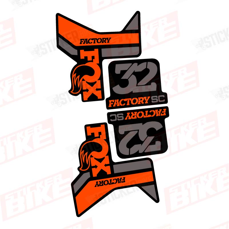 Sticker horquillas Fox 32 SC Factory 2018. 2019, 2020 naranjo