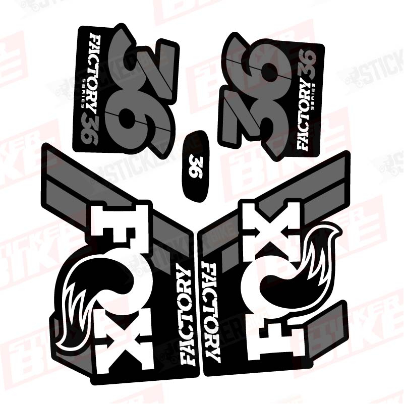 Sticker horquillas Fox 36 Factory 2018. 2019, 2020 blanco