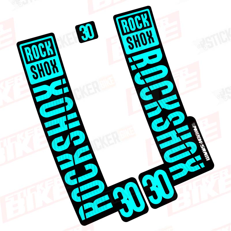 Sticker Rockshox 30 2018 2019 celeste