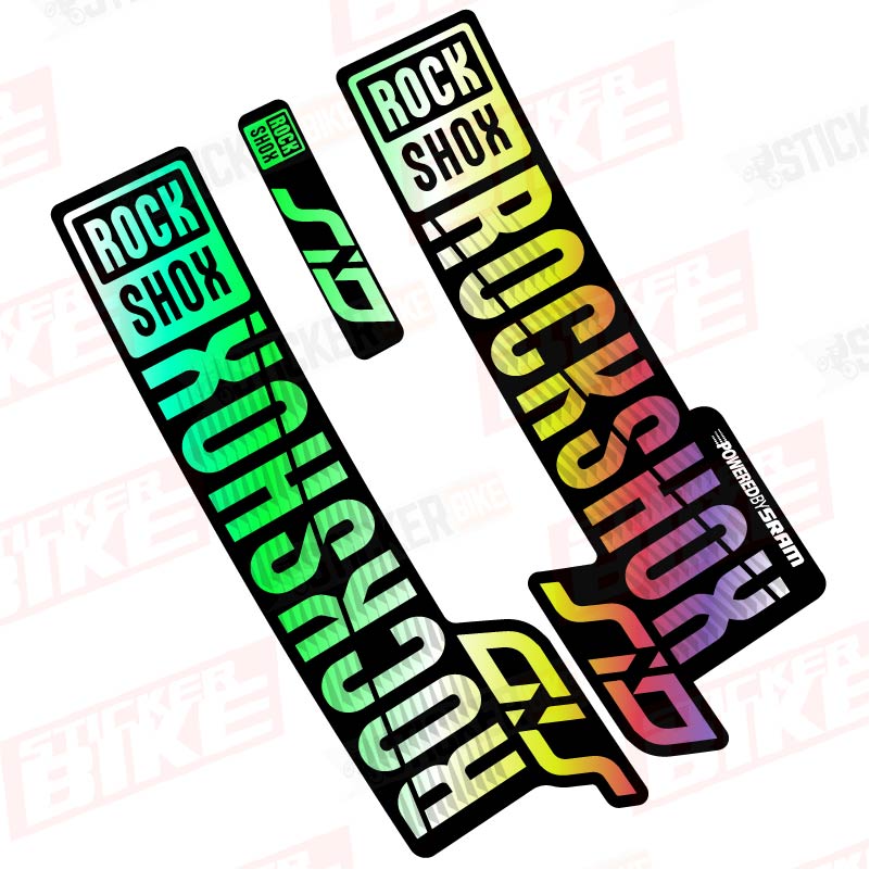 Sticker Rockshox SID 2018 2019 tornasol holográfico cromo