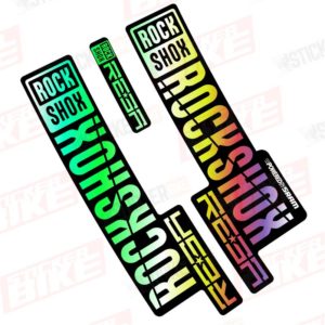 Sticker Rockshox Reba 2018 2019 tornasol holográfico cromo