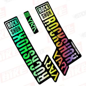 Sticker Rockshox Yari 2018 2019 tornasol holográfico cromo