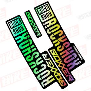 Sticker Rockshox Boxxer 2018 2019 tornasol holográfico cromo